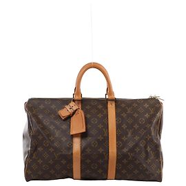 Louis Vuitton Keepall 45 Monogram Canvas Reisetasche in Braun M41428