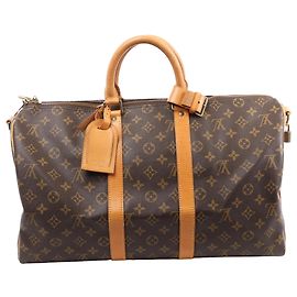 Louis Vuitton Keepall Bandoulière 45 Monogram Canvas Travel Bag in Brown M41418