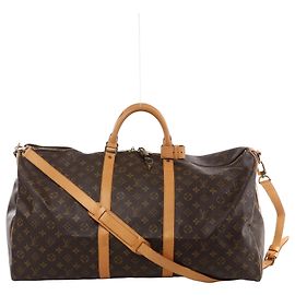 Louis Vuitton Keepall Bandoulière 60 Monogram Canvas Travel Bag in Brown M41412