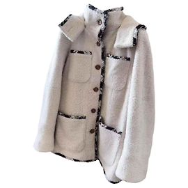 Chanel Shearling Coat Women Size 34