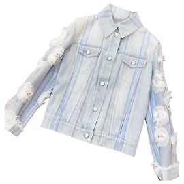 Trench Coat Chanel azul de algodão