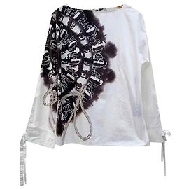 Top in cotone bianco Hermès