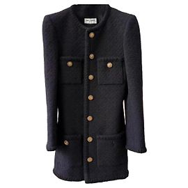 Autre Marque Abrigo Saint Laurent de lana negro talla 38