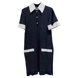 Chanel Baumwollkleid Mehrfarbig Größe 40