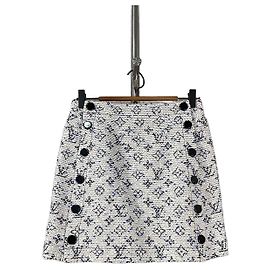 Louis Vuitton Monogramm Tweed Mini A-Linien Rock