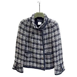 Chanel Tweed Jacke Mehrfarbig Größe 40