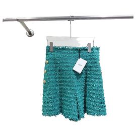 Short Saia Balmain em Tweed Verde