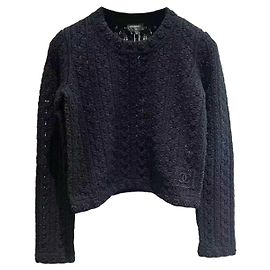 Chanel Prenda de punto de algodón negro