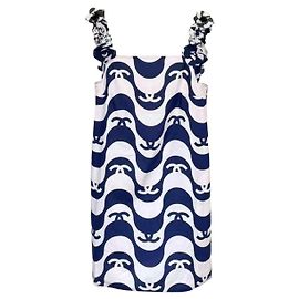 Chanel Baumwollkleid Mehrfarbig Größe 36