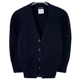 Jersey Chanel de algodón negro