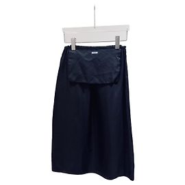 Prada Silk Skirt with Triangle Logo and Detachable Pouch
