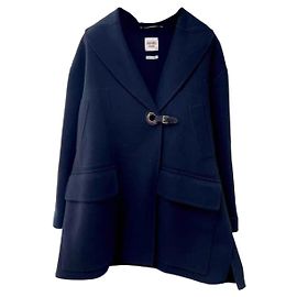 Cappotto Hermès in cashmere blu navy taglia 38