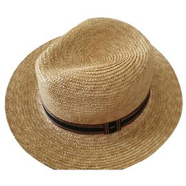 Autre Marque Cappello Saint Laurent in vimine giallo
