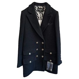 Chanel Black Wool Coat Size 36