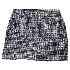 Gonna Chanel in lana multicolore taglia 40