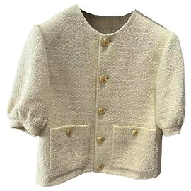 Casaco de tweed amarelo Céline Tamanho 38