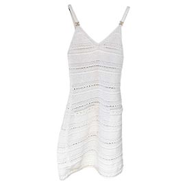 Vestido Chanel Blanco de Algodón