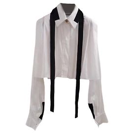 Top Chanel in cotone bianco taglia 36
