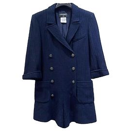 Tuta Chanel in cotone blu navy