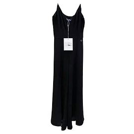 Chanel Kleid aus schwarzer Seide Größe 34