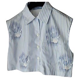 Prada Oberteil aus Baumwolle Blau