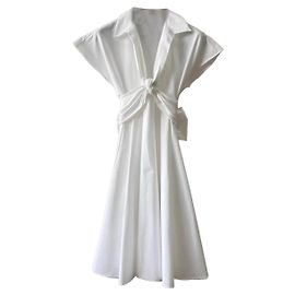 Autre Marque Dior Kleid Weiß Baumwolle