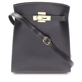 Hermès Hermes Kelly Sport MM Schultertasche/Handtasche aus schwarzem Kalbsleder