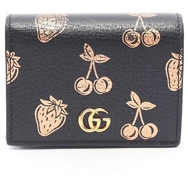 Cartera bi-fold Gucci Petite Marmont GG Fruit Pattern