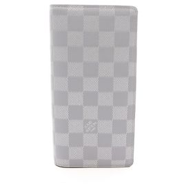 Portafoglio lungo bi-fold in pelle grigia Louis Vuitton