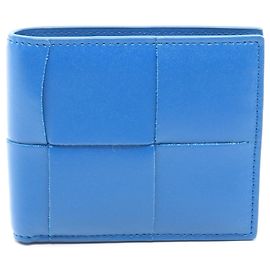 Cartera Bottega Veneta Cassette en piel azul