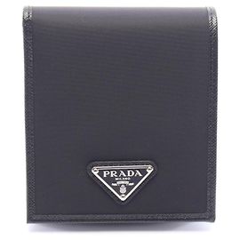 Carteira bi-fold Prada Saffiano Metal