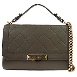 Chanel Label Click Flap Quilted Calfskin Medium