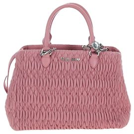 Borsa convertible Miu Miu in pelle con chiusura a rotazione in cristalli Large