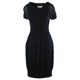 Yves Saint Laurent Rive Gauche Black Silk Knit Balloon Dress