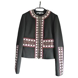 Diane Von Furstenberg schwarze Jacke mit Perlen und Kristallen