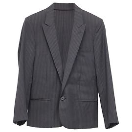 Autre Marque Dior einreihiger Nadelstreifen-Blazer aus schwarzer Wolle