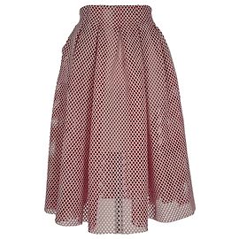 Gonna midi in maglia traforata Maje in poliestere rosso