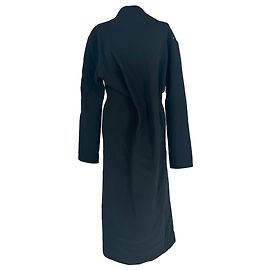 Max Mara Sportmax Midi-Kleid mit langen Ärmeln und Drapierung aus schwarzem Polyester