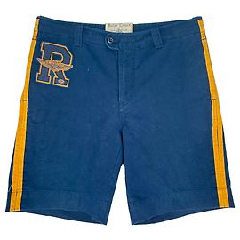Pantaloncini Ralph Lauren Rugby in cotone blu navy con logo ricamato
