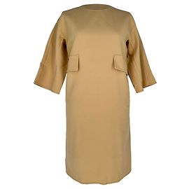 Vestido mini Max Mara Chieti en crêpe de lana Tan