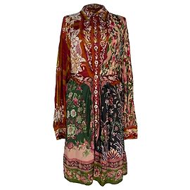 Vestido camisero corto Farm Rio Winter Garden Mix en viscosa multicolor