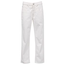 Jeans Straight-Leg Brunello Cucinelli in cotone bianco