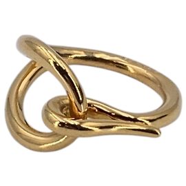 Hermès Anel para Lenço 90 Jumbo Hook em metal banhado a ouro