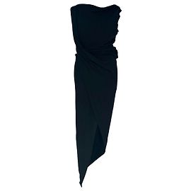 Vestido midi drapeado Vivienne Westwood en viscosa negra