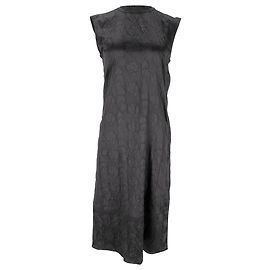 Vestido Midi Darienne Acne Studios em cetim preto com relevo floral