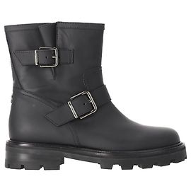 Stivaletti con fibbia Youth II Jimmy Choo in pelle di vitello nera