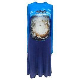 Robe maxi imprimée Paco Rabanne x Kimura Tsunehisa Bleue