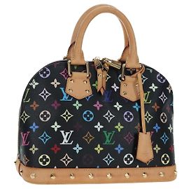 LOUIS VUITTON Alma Handtasche Monogram Multicolor Schwarz M92646 LV