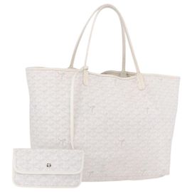 GOYARD Herringbone Saint Louis GM Tote Bag PVC White