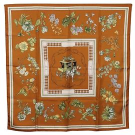 Hermès HERMES Pañuelo Carre 90
Quai Aux Fleurs
Seda Marrón